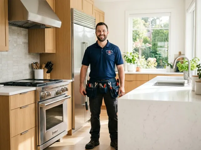 Appliance Repair Hero technician in a Afton, MN kitchen after an appliance repair